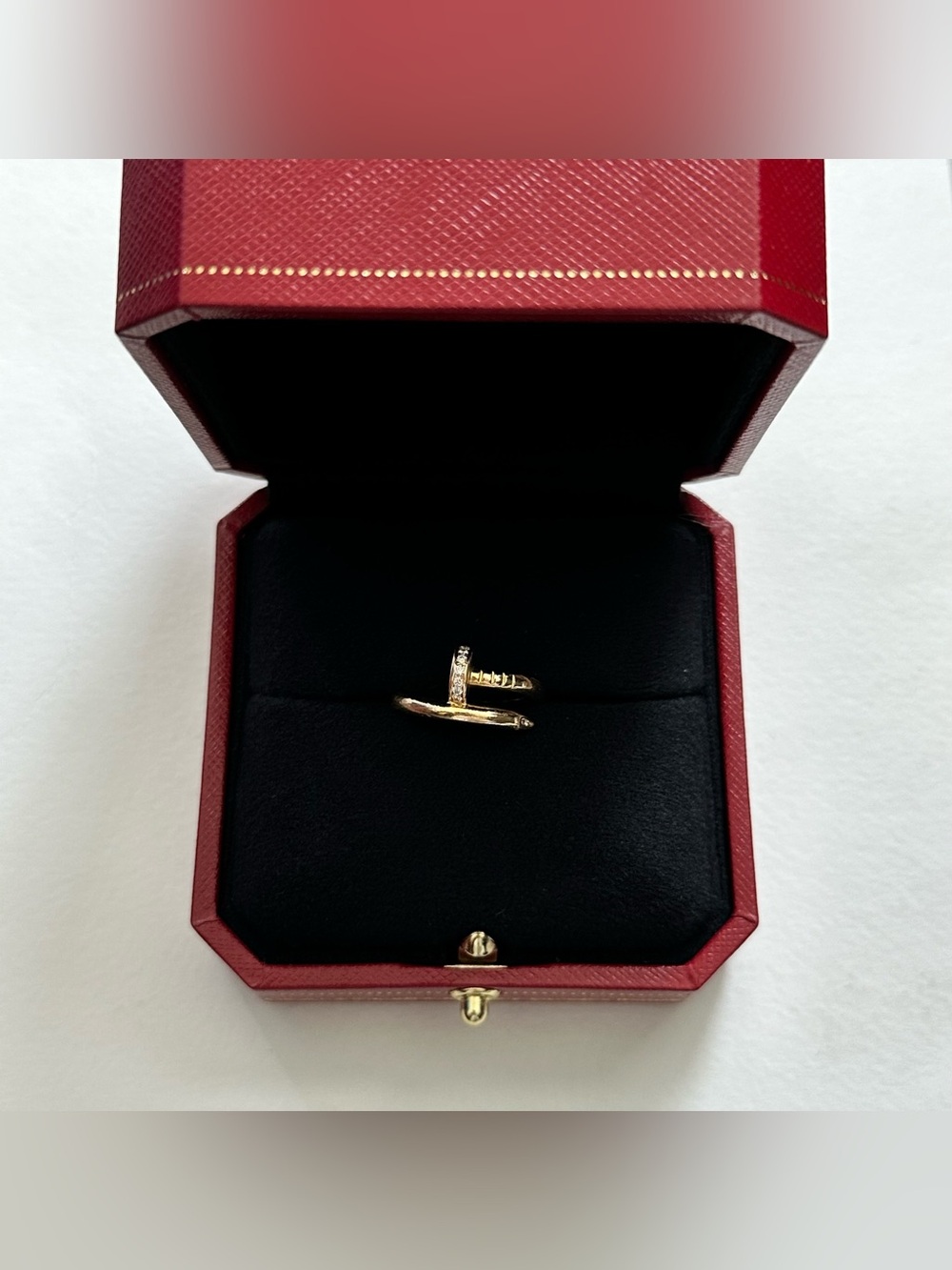 $5,050 Cartier Juste Un Clou Ring Classic Model 18K Yellow Gold Pave Diamonds 46